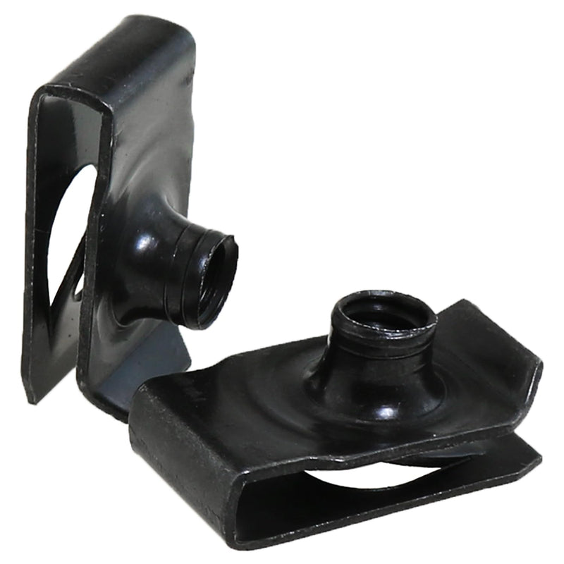 [Australia - AusPower] - Heyous 25PCS Black Leaf Spring Nut U Clips 1/4inch-20 Metal U Clip U Fastener Quick Nut Bumper Bolt Fender Grille Clip for Door Trims Bumpers Radiator Shrouds 