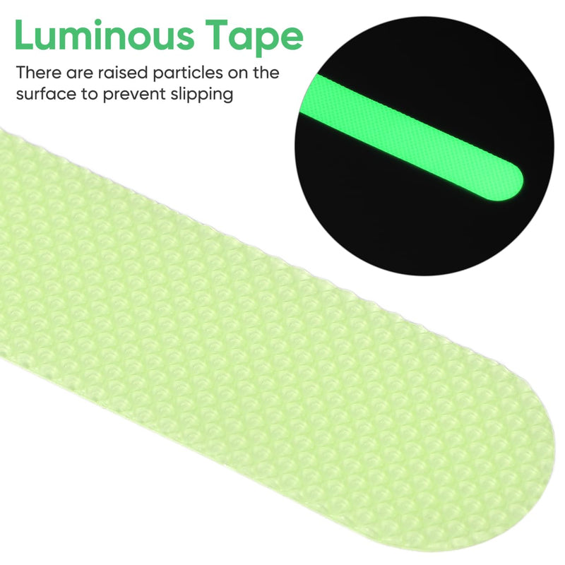 BESTOYARD Glow in the Dark Anti-Slip Tape for Stairs 7.87X0.78 Inch Waterproof Reflective Non-Skid Strips for Indoor Outdoor Steps Ramps Safety