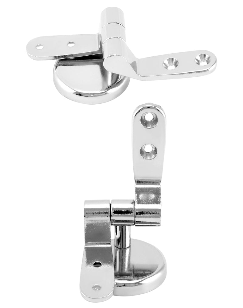 QWORK Toilet Seat Hinge Replacement Kit – Fits 110–150 mm Two-Hole Mounts for Wooden, Plastic & Resin Lids 2 Sets