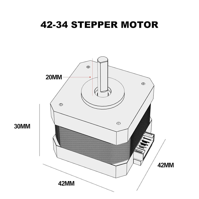 ALadrs FDM 3D Printer Stepper Motor 42-34,2 Phases 1A 1.8 Degrees 0.4 N.M Stepper Motor 3D Printer Extruder, for Creality Hi,Ender-3 Series and CR-10 Series E-axis (42-34(2Pcs)) 42-34 (2 Pieces)