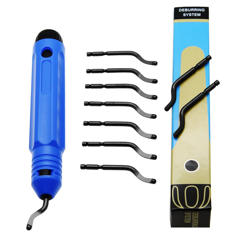 [Australia - AusPower] - Deburring Tool Set with 10pcs Sharp Deburring Blades, Harder Than AMD015, Blur Remover Hand Tool for Stainless Steel Copper Aluminum Silver Plastic PVC Tin and Trucking AMD016 Harder AMD016 