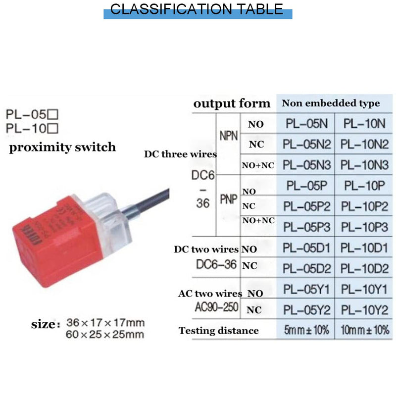 [Australia - AusPower] - 2 pcs PL-05N DC 10-30V Inductive Proximity Sensor 200mA 5mm NPN NO Detection Switch Proximity Detection Switch with Wiring Cap 