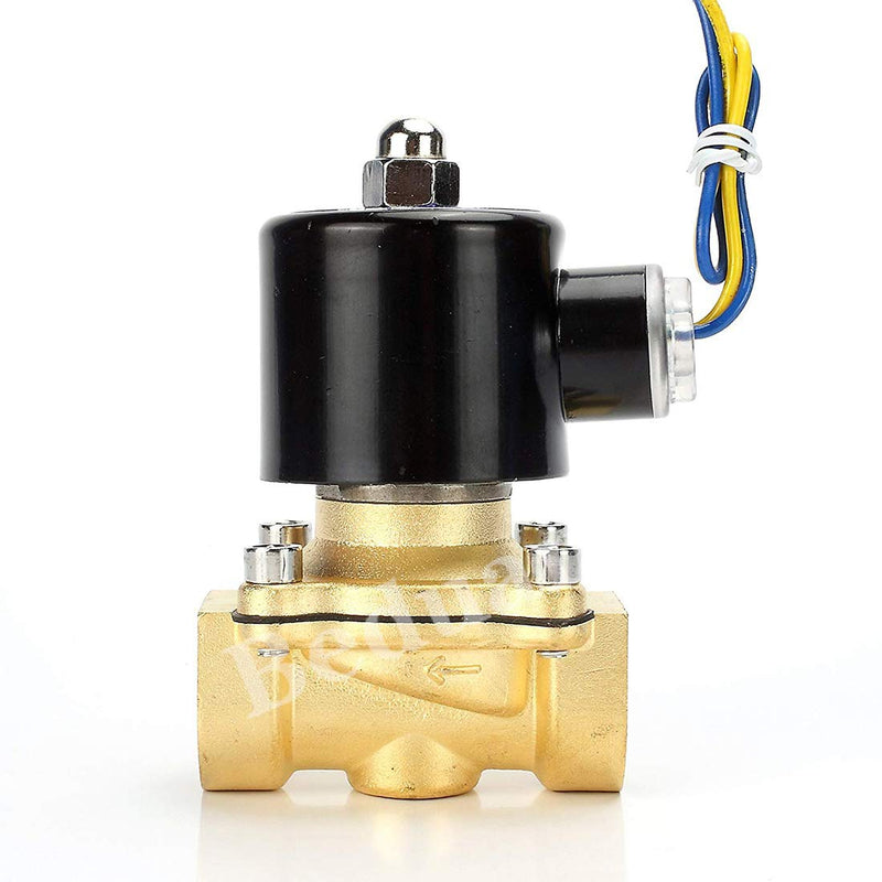 Beduan Brass Electric Solenoid Valve, 1/2" 110V Air Valve Normally Colsed for Water Air Gas Fuel Oil AC110V 1/2"NPT