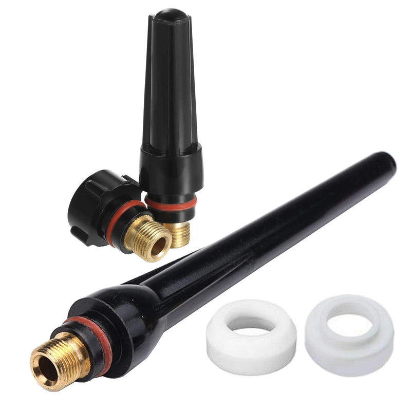 Zinger TIG Welding Torch Stubby Gas Lens #10 Glass Cup Kit for WP-17/18/26 | 63PCS TIG Torch Kit Tig Welding Accessories Alumina Nozzle Collets Body Stubby Gas Lens #10 Glass Cup for WP-17/18/26 Torches