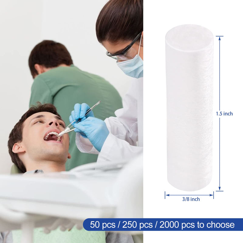 [Australia - AusPower] - JMU Cotton Rolls Dental (250 Pcs), Nosebleed Plugs 1.5'' High Absorbent Mouth Cotton Rolls Non-Sterile, Box of 250 1-1/2" x 3/8" 