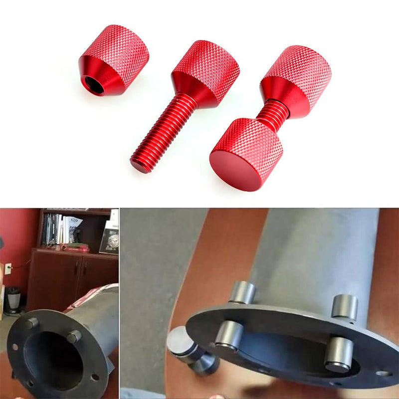 [Australia - AusPower] - 1-1/8" Two Hole Pins 6061 Aluminum Lightweight Construction 2 Hole Flange Alignment Pin with Anodized Oxide Red Finish 4Pcs 