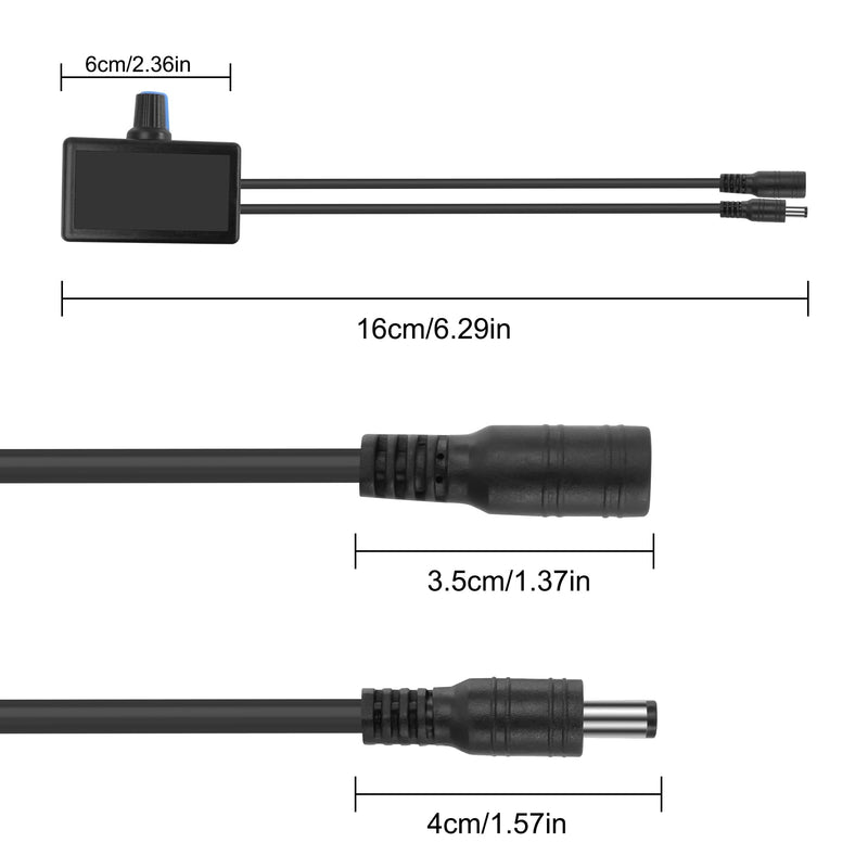 [Australia - AusPower] - MEIRIYFA Fan Speed Controller with 5.5 x 2.1 mm Plug, DC 5.5 mm x 2.1 mm Fan Speed Knob Controller Fan Speed Controller for 5-24 V Fans, Motors, Water Pumps 