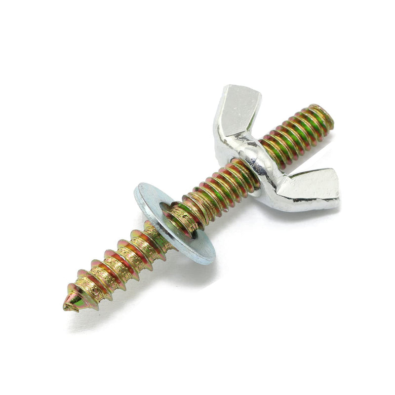 [Australia - AusPower] - Hanger Bolts 1/4-20 x 2" Double Head Dowel Screw with Wing Nuts for Wood Furniture 