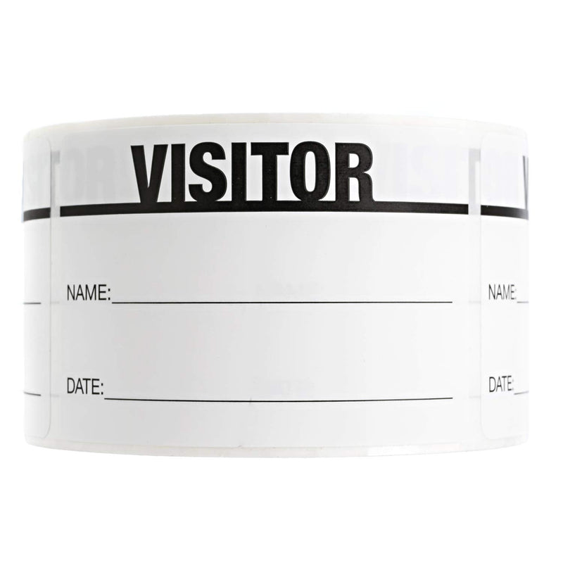 Black On White Visitor Pass / 500 Classic ID Labels/Safety Identification Badge Stickers / 2" x 3" Business Guest Pass Labels/Made in The USA