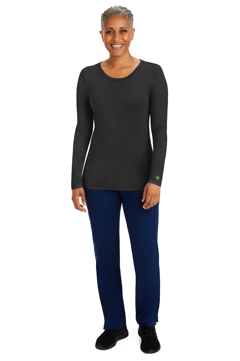 [Australia - AusPower] - Healing Hands Women's Underscrub Soft Knit Melissa Longsleeve Scrub Tee with Breathable & Easy Care Fabric 5047 Medium Black 