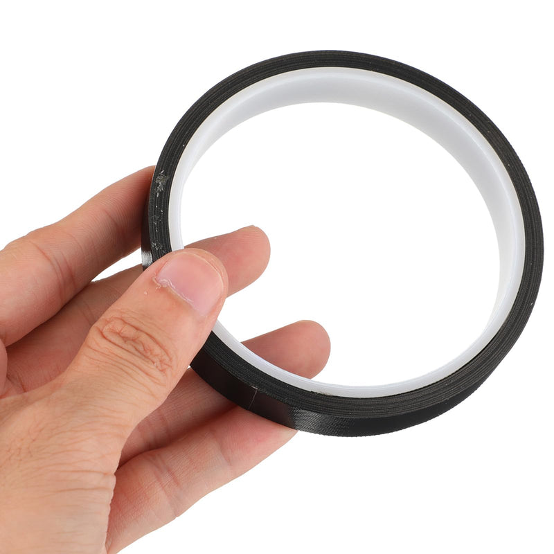 1 Roll Black Heat Resistant Tape, High Temperature Heat Transfer Tape PTFE Film Adhesive Tapes Waterproof Smooth Surface 1/2" Width, 10m / 33ft Length, Black 0.5" Width