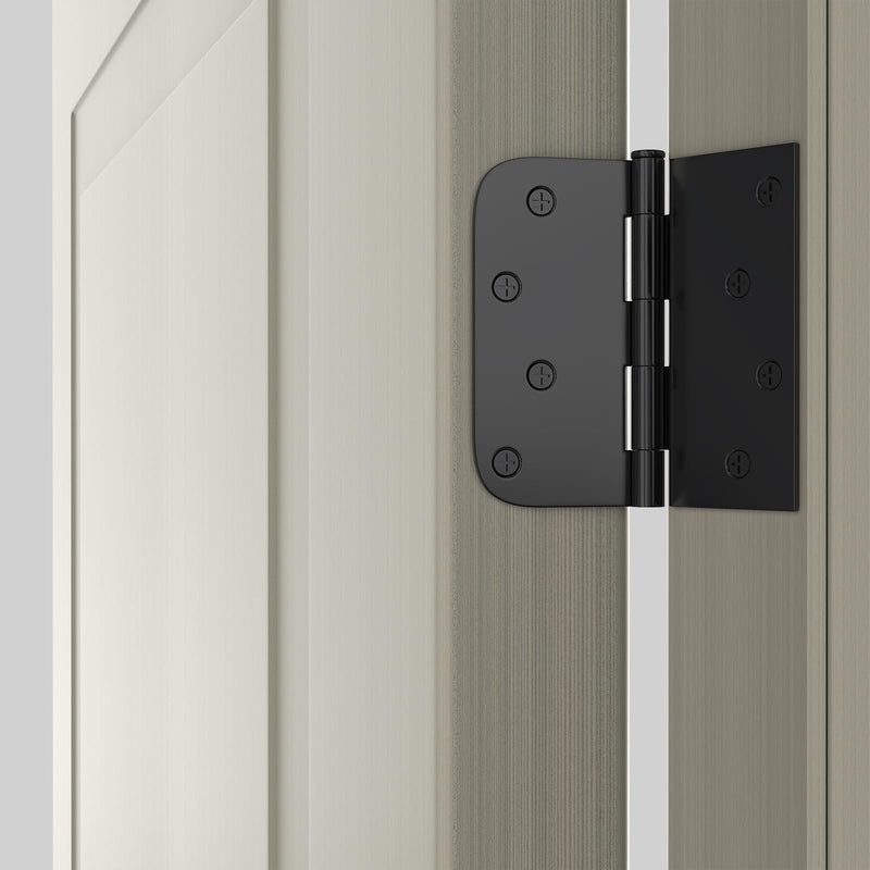 [Australia - AusPower] - goldenwarm 3 Pack 4in Black Door Hinges Interior Door Hinges Black Matte 4 x 4 Inch with Square & Round Corners, Iron Material Matte Black 