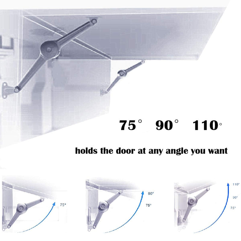 [4-Pack] Heavy Duty Lid Stay Hinges QBOSO Folding Lid Support Hinge,Perfect for Cabinet,Closet,Wardrobe or Toy Box 110 Degree Heavy Duty Style Ferrari 4pcs