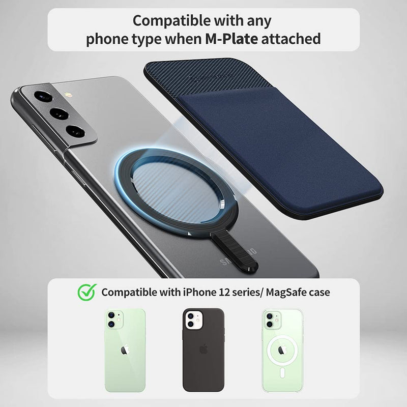 [Australia - AusPower] - Sinjimoru Stretchy Magnetic Phone Wallet, Magnetic Card Holder for Back of Phone as Phone Wallet for MagSafe Wallet Compatible with iPhone 15 14 13 12 Series. M-Basic Black 