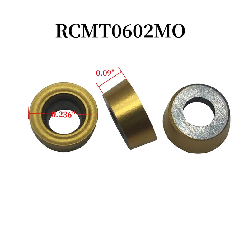 [Australia - AusPower] - 3/8” 1/2" SRACR SRACL SRDCN1010/1212 H06 Lathe Turning Holders Lathe Turning & Profiling Tool Holder with RCMT0602 Round Carbide Milling Inserts (10pcs RCMT0602MO(gold)) 10pcs RCMT0602MO(gold) 
