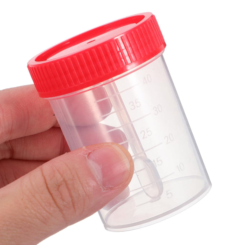 Healifty Sample Cups Pack of 50 40 ml Plastic Containers with Leak-proof Screw Lid for Chair Samples Laboratory Supplies Sealed Chair Container for Medical Sampling
