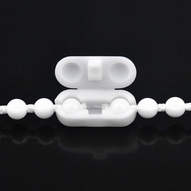 [Australia - AusPower] - 20pcs Plastic Beaded Chain Connector, Vertical Roman Roller, Ball Chain, Wire Connector, Fixing Clip, Blind Ball Chain Cord Connector Clips White 