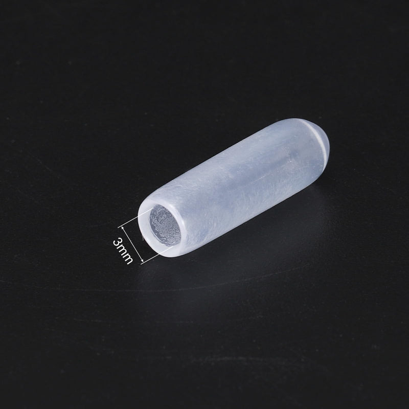 [Australia - AusPower] - uxcell 50pcs Rubber End Caps 3mm(1/8") ID Vinyl PVC Round Tube Bolt Cap Cover Screw Thread Protectors Clear 