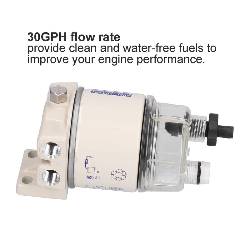 [Australia - AusPower] - Aramox Fuel Filter Water Separator, Marine Spin-On Fuel Filter Water Separator 30 GPH Flow Rate with Self-Bleeding Drain R12T Replacement 