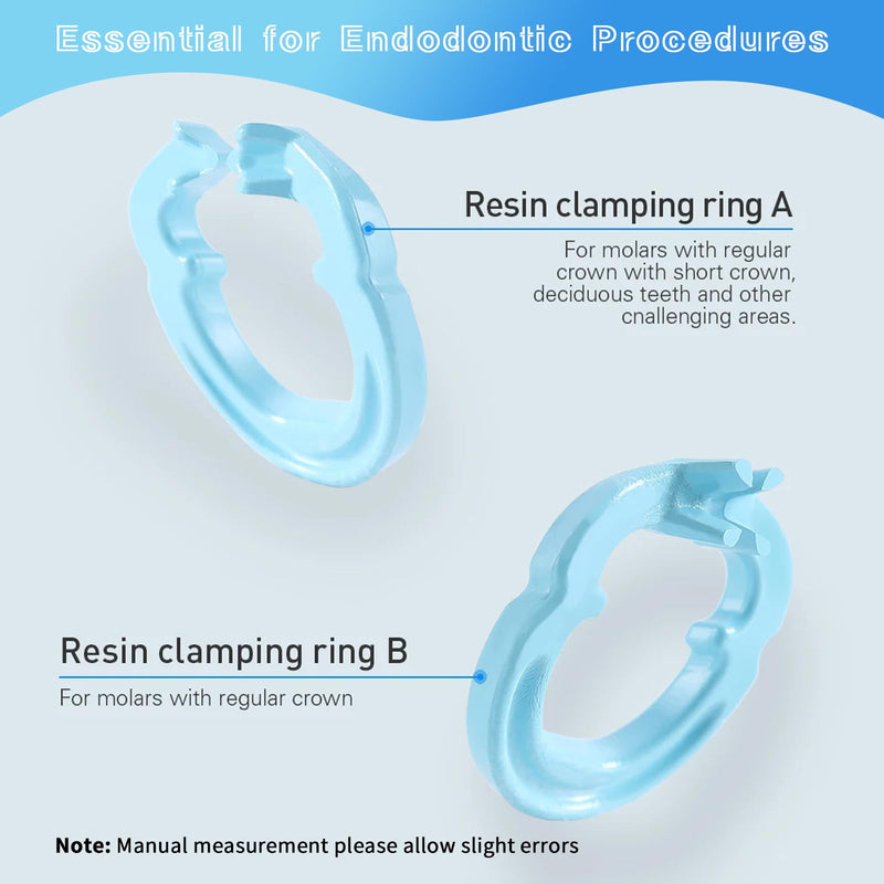 [Australia - AusPower] - 4-Piece Dental Rubber Dam Clamps Set, Hard Resin Material, includes Anterior and Posterior Rubber Barrier Clips, Endodontic Rubber Dam Holders, Autoclavable Dentist Tools for Tooth Isolation Blue 