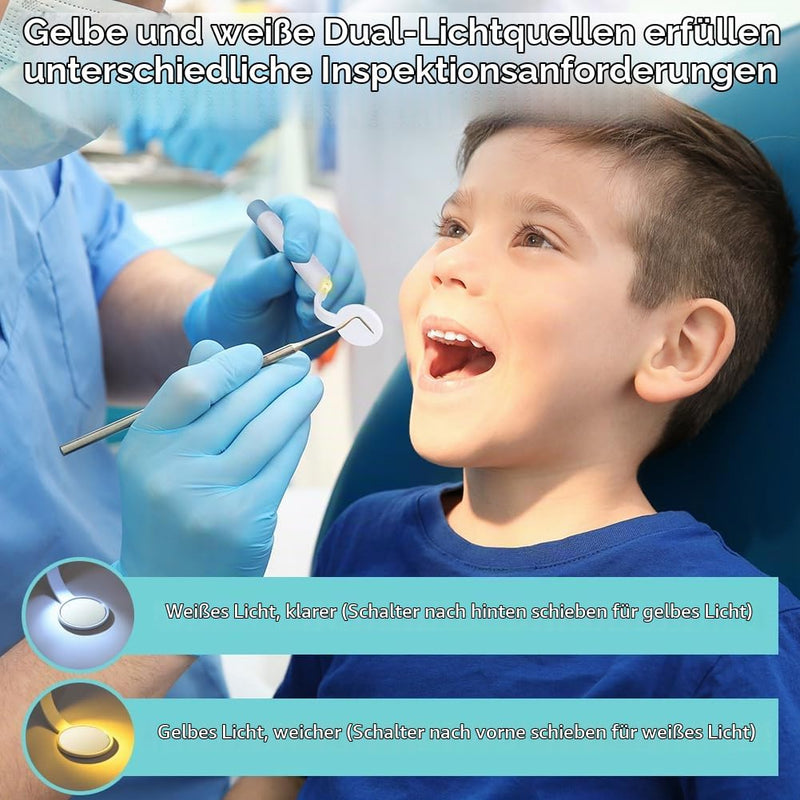 Flintronic Mouth Mirror with LED Light, Anti-Fog Dental Mirror with 2 Lighting Modes, Oral Dental Mirror, Mouth Tooth Inspection Mirror, Rechargeable USB LED Dental Care Mirror, for Dental Care Doctors USB charging model-blue