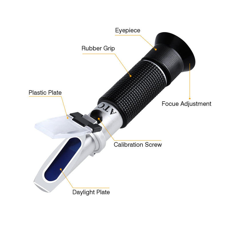[Australia - AusPower] - Brix Meter Refractometer 0~32%, LEERCHUANG Handheld Brix Refractometer Sugar Content Test, High Accurate Brix Measurement with ATC for Fruit Beverages & Juice Brix: 0~32% 