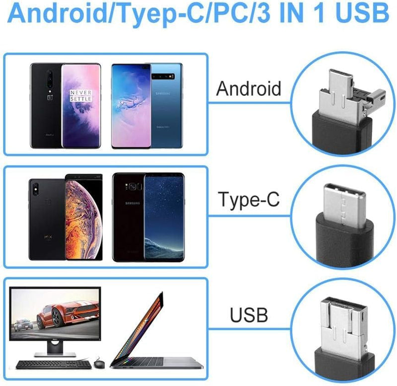 [Australia - AusPower] - 3in1 USB Otoscope-Ear Scope Camera, Mini New Upgraded 5.5mm Diameter Visual Ear Camera HD Ear Endoscope with Earwax Cleaning Tool and 6 Adjustable LED Lights for OTG Android and Windows & Mac. 