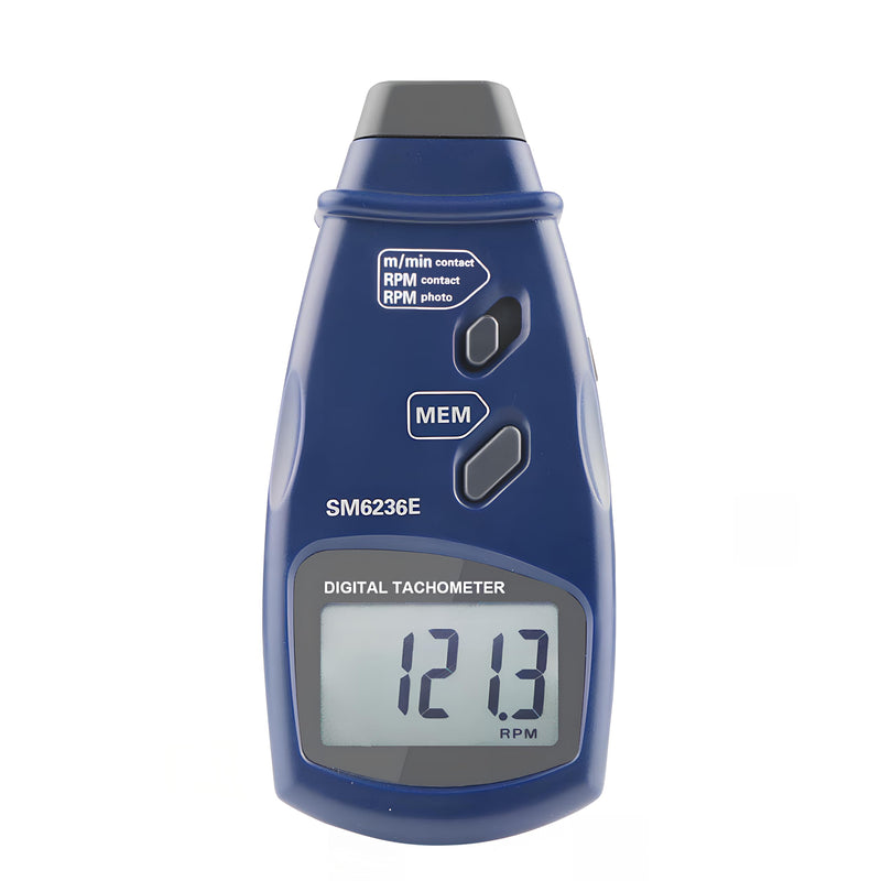 [Australia - AusPower] - Digital Tachometer SM6236E, Contact/Photo Laser RPM Tachometer, Handheld High Accuracy Rotation Meter Tester with 5 Digits Backlight LCD for Small Engines Motorcycles, 2.5 to 99,999 RPM 