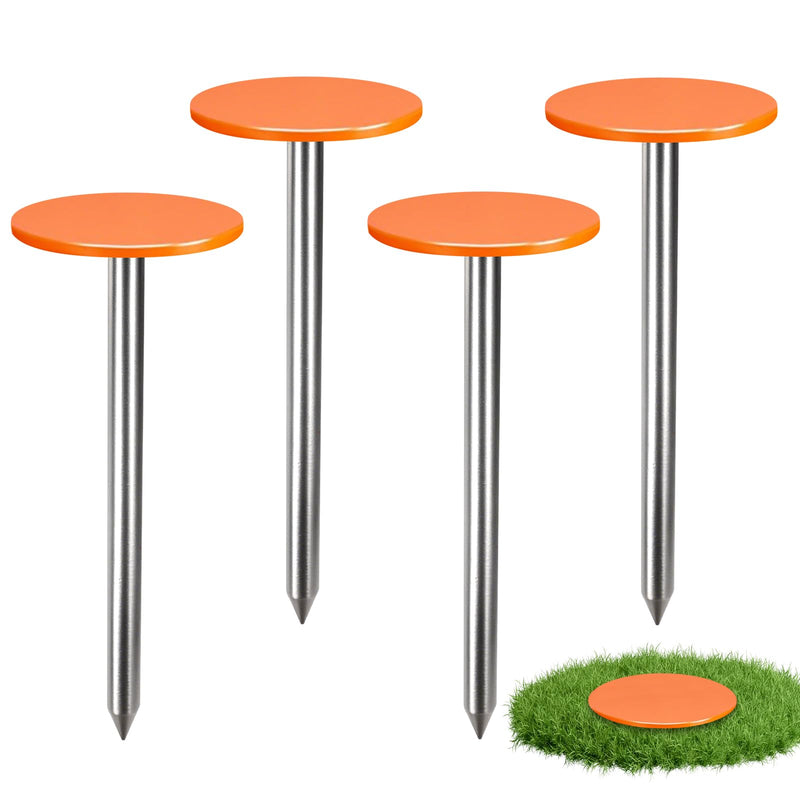 4 PCS Permanent Property Line Markers, 6x2 Inch Boundary Markers for Property Land Survey Stakes Heavy Duty Survey Pin for Home Depot Septic Tank Yard Paver Ground Landscape Surveying 4 PCS