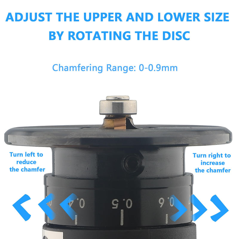 Pneumatic Chamfering Tool – 45° Mini Air-Powered Chamfer Machine for Beveling & Deburring, Adjustable Depth & Speed, 1/4" Air Inlet, R Angle Blades for Metal, Wood, Acrylic Chamfer Tool With R Angle Blades(8pcs)