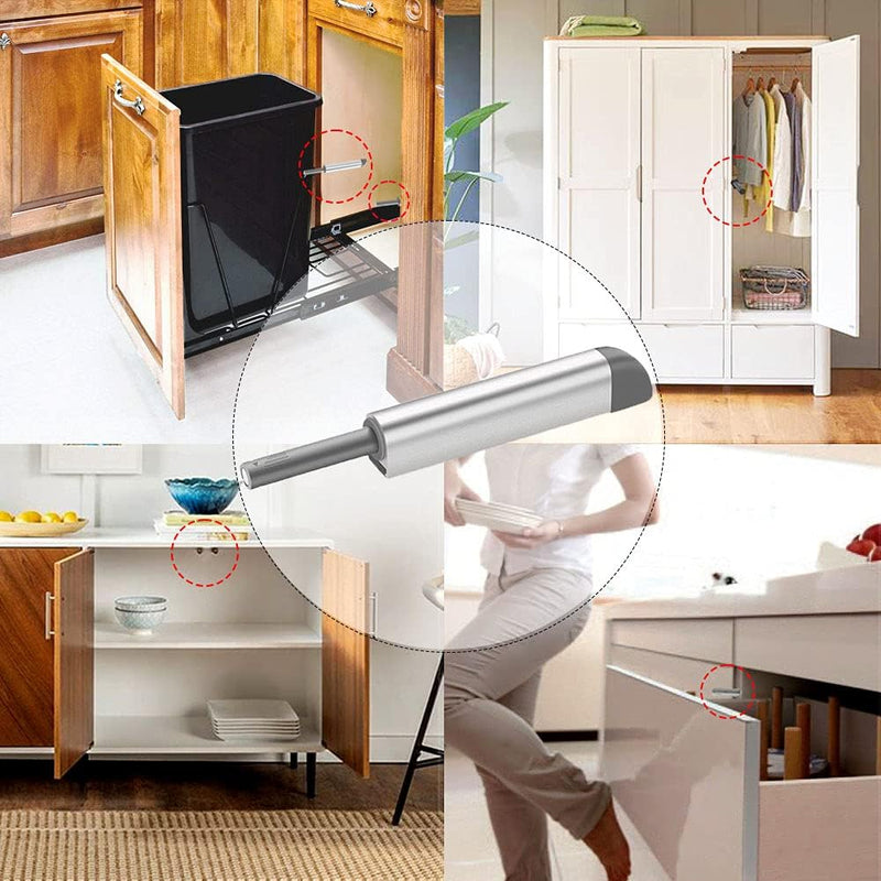 Magnetic Push Latches CBRIVE 16Pack Push to Open Cabinet Hardware Door Latch & Lock for Hidden Door Magnet Push Release Drawer Pull Pop Out for Kitchen RV Closet Tip On Close-Silver 16 Pack Silver