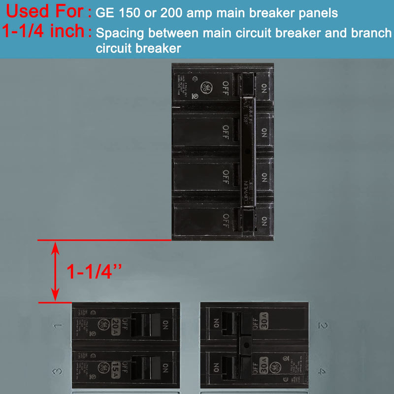 [Australia - AusPower] - Generator Interlock Kit Compatible with General Electric GE 150 or 200 Amp Panels, Generator Electrical Interlock Kit, 1 1/4 Inch Spacing Between Main and Branch Breaker 