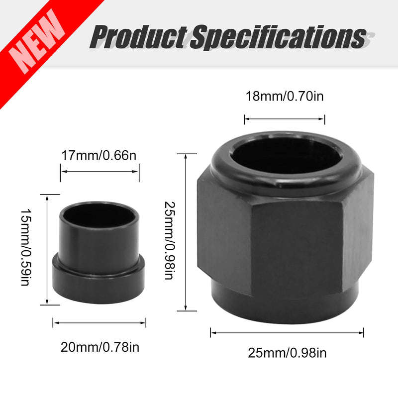 [Australia - AusPower] - 10AN 5/8'' Sleeve Fitting and Female Hardline Tube Nut for OD Aluminum Tubing (2 Pcs) 