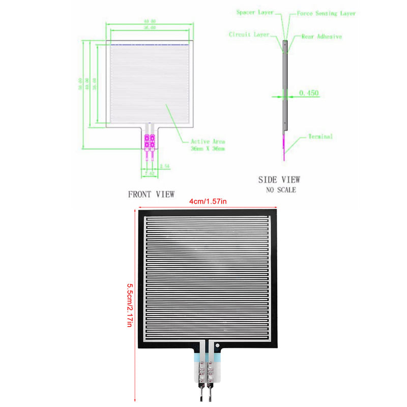 [Australia - AusPower] - RP S40 ST Thin Film Pressure Sensor, 20g-10kg High Accuracys Flexible Force Sensor for Intelligent High End Seat 