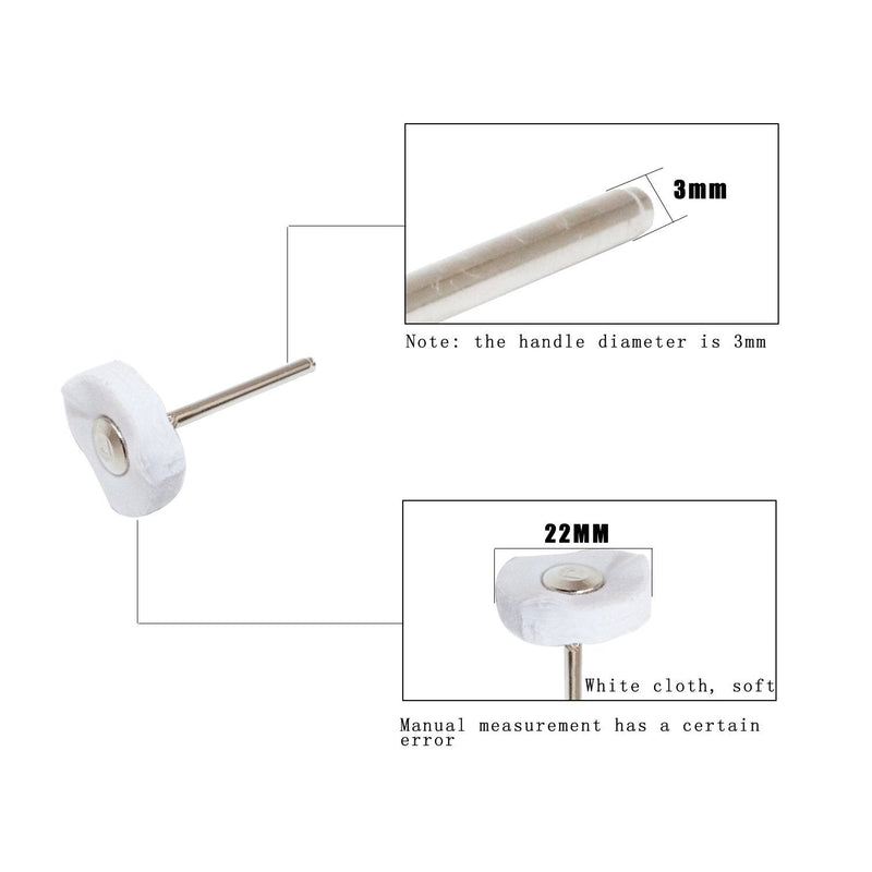 [Australia - AusPower] - Little Buffer Wheels Buffing and Polishing Wheel for Rotary Drill Tools White,3mm Mandrel 20 Pieces 