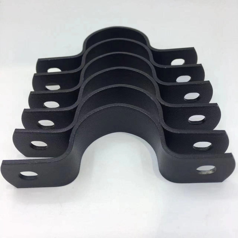 [Australia - AusPower] - Black Durable U-Clamps Metal Pipe Clamps Double Hole Double Hole Pipe Strap DIY U-Bracket (Pack of 6) (1/2 INCH) 1/2 INCH 