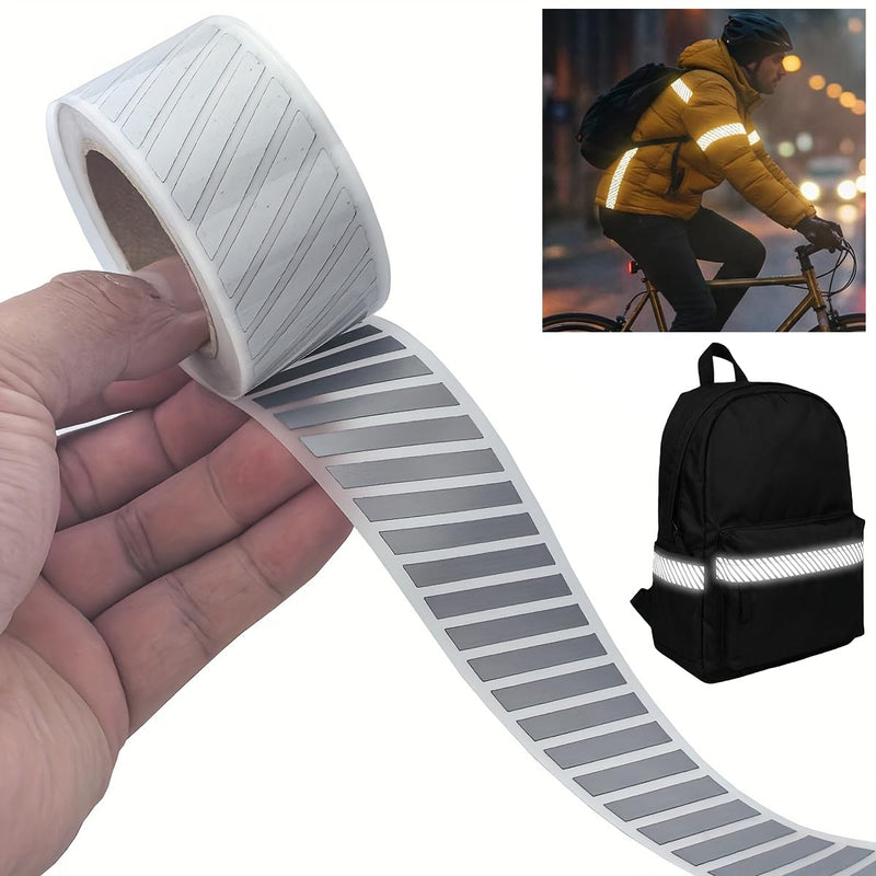 3 Rolls Silver Reflective Heat Transfer Vinyl Tape Safety Visibility Strips Iron On for Clothing，1 Inch x 5.5 Yards