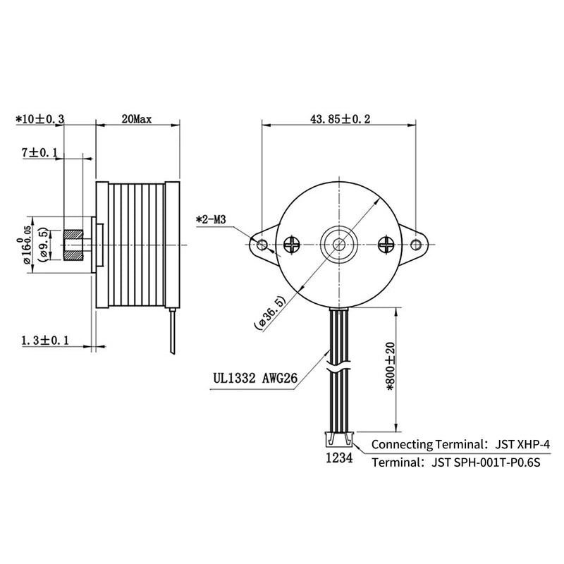 FYSETC 3D Printer Accessories for Crealty K1 Series: Replacement 36mm Extruder Motor High Torque 12 Teeth Shaft Gear Drive Board Connected Cable 1.8 Degree 1.0A Compatible K1/Max/K1C/Ender3V3