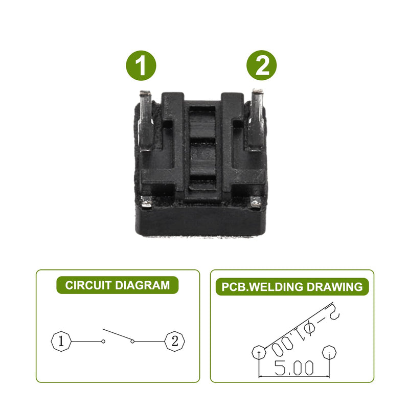 Chanzon 150pcs 6x6x5mm Tactile Tact Push Button Switch Micro Momentary Tact Switch 2 pin SPST Pushbutton Switches Dip Touch Switch for Breadboard Arduino PCB Electronic Circuit Board 2pin,TS-DO16 A (5mm 150pcs)