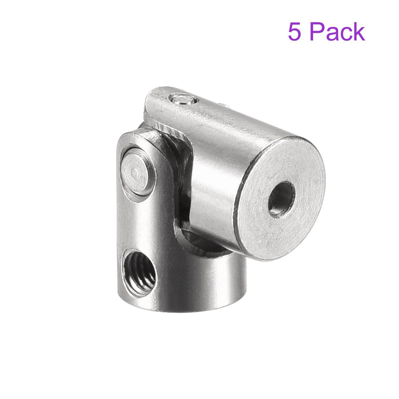 [Australia - AusPower] - DMiotech 5 Pack 2mm to 2mm Rotatable Universal Steering Shaft U Joint Coupler Coupler Connector for Motor, 3D Printer, CNC Machine 2mm-2mm 