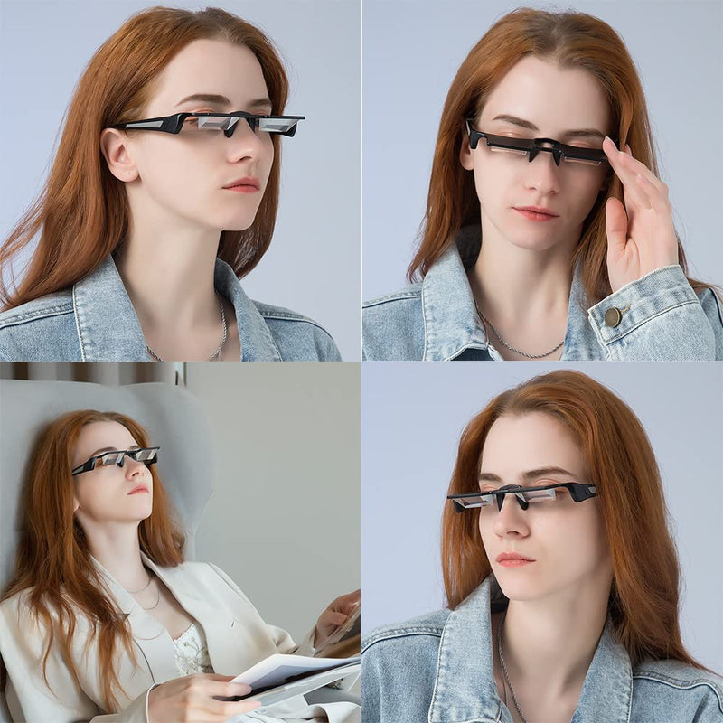 [Australia - AusPower] - Prism Glasses Lazy Glasses Horizontal Position Glasses for lying down 90 Degree Glasses for Laying Down Reading and Watching TV 