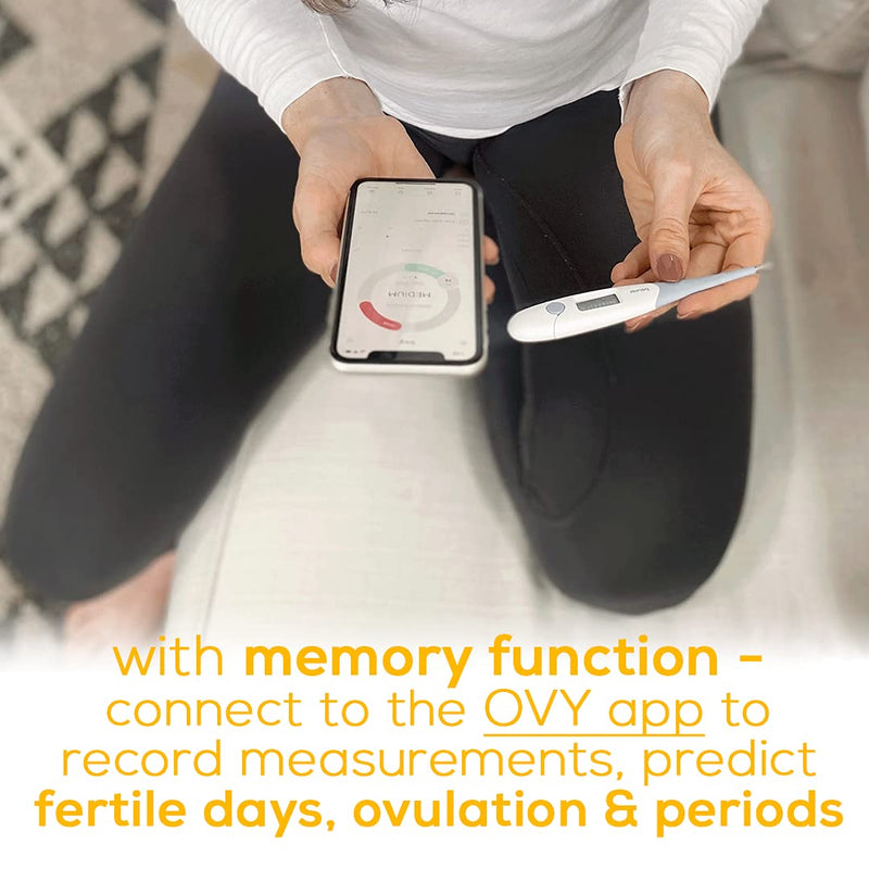 [Australia - AusPower] - Beurer Digital Basal Thermometer, Oral Thermometer with Memory Function, Measures Basal Body Temperature, Accurate Digital Thermometer for Fever and Natural Family Planning, OT20 