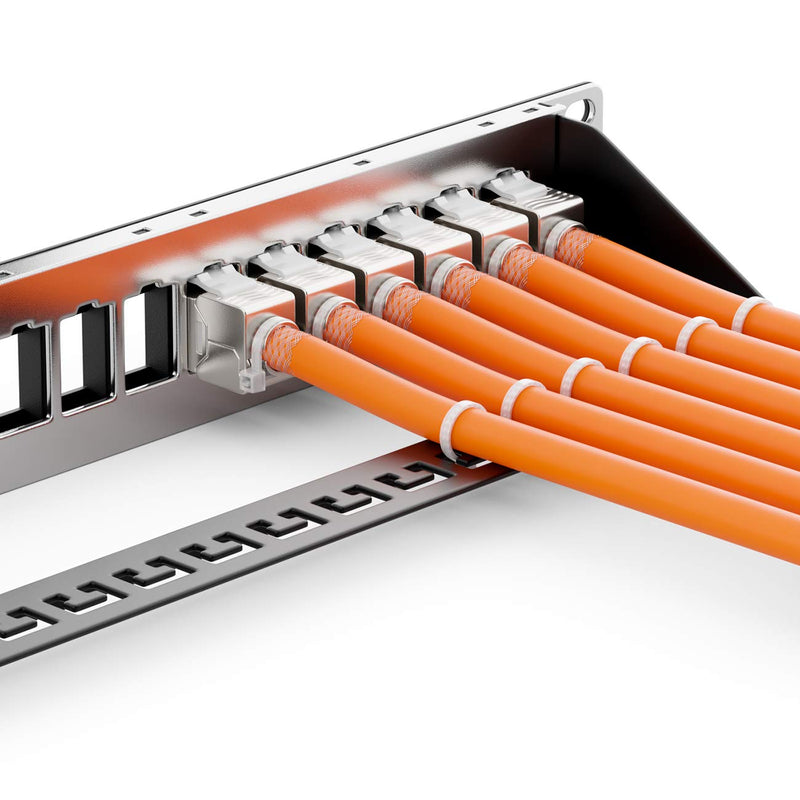 deleyCON 24 Port Patch Panel Keystone 1 HE 19 Inch Black | Modular for Keystone Module, Rack Installation, Compatible CAT5 CAT6 CAT7 CAT8, LAN Network Installation Cable