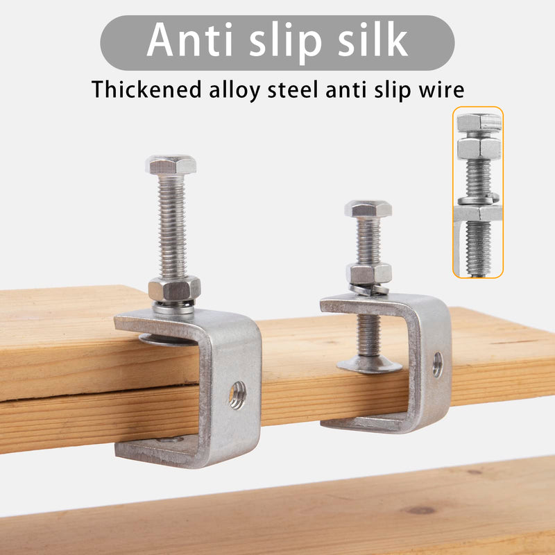 [Australia - AusPower] - 2 Pack 304 Stainless Steel Small C Clamps 1 Inch Mini C-Clamps Heavy Duty With Wide Jaw Opening for Woodworking and Welding Mounting (30mm) 1 3/16 inch?2pcs 