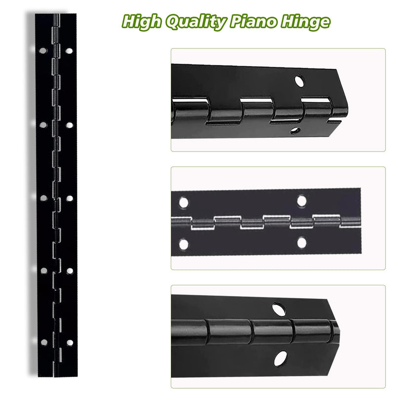 [Australia - AusPower] - 4PCS 12Inch Piano Hinges Sets, Heavy Duty Stainless Steel 304 Continuous Hinge with Hole for Mailbox, Wood Furniture Tool/Storage Boxes, Cabinets Door 12INCH-4PCS 