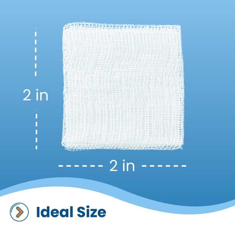 [Australia - AusPower] - HCS 2x2 Gauze Sponges - Woven, Non-Sterile, 12-Ply (200-Count) - 100% Cotton, Absorbent, Low-Linting Design - Medical 2x2 Gauze Pads - Wound Care, First Aid, Surgical Use, Dental 2" X 2" 200 
