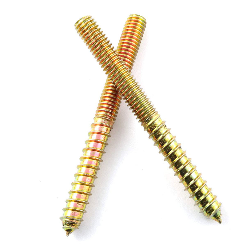 [Australia - AusPower] - 8pcs Self-Tapping Screw Hanger Bolts 3/8"-16 x 4" Hanger Bolts Double Headed Bolts for Furniture Wood Joint 