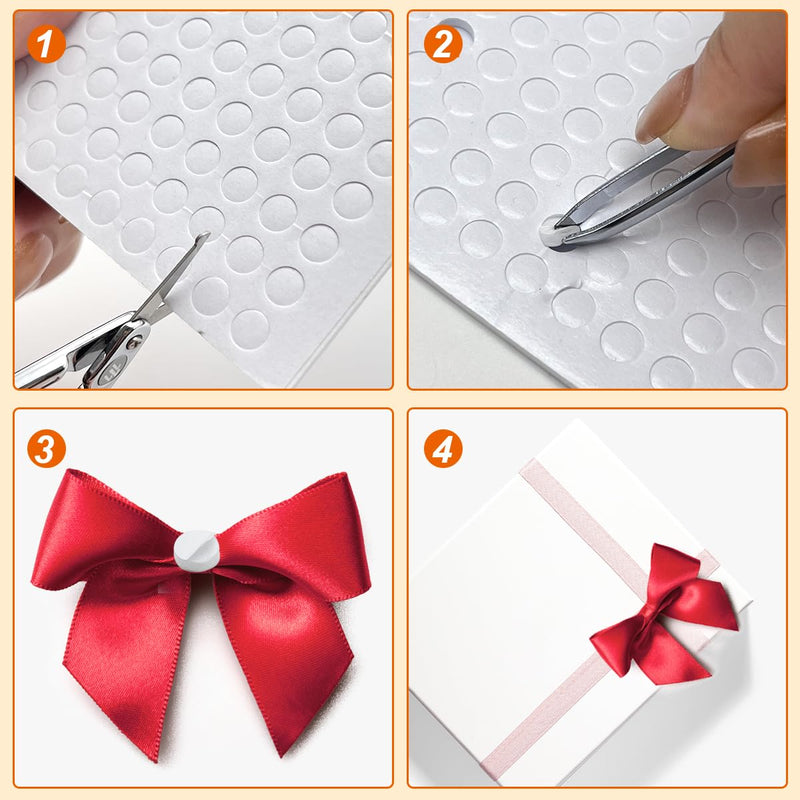 2400 Pieces Foam Dots Double Sided Adhesive, 0.24 Inch Round Sticky Dots Dual-Adhesive 3D Pop Foam Tape for DIY Handmade Craft Office Scrapbook Supplies, 12 Sheets