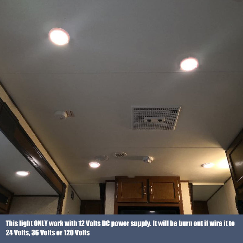 [Australia - AusPower] - Facon 5" LED RV Interior Dome Light - 3Pack12V Surface-Mount Puck Light with Switch & Night Blue Indicator, 420LM Warm White (3400K), Ideal for RVs, Motorhomes, Campers, Marine Vehicles 3Packs, 3400K Warm White 