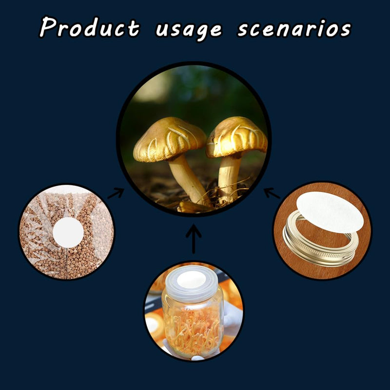 [Australia - AusPower] - Mushroom Growing Supplies 0.25 ?m - 20Pcs 90mm Filter Filter Disc Mushroom Applied Under Wide Mouth Jar Lid for Mushroom Cultivation 